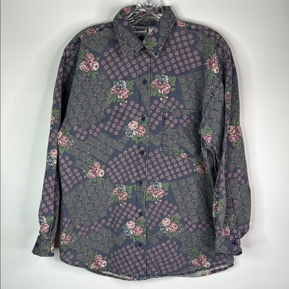 Capacity Floral Long Sleeve Button Up Shirt Size Medium - Picture 1 of 8